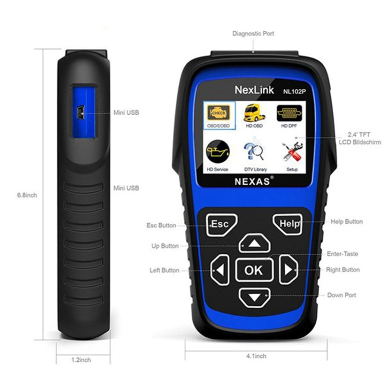 NexLink NL102P Diesel Mechanical Heavy Truck Car 2 In 1 Car Scanner OBD2 Detection, NexLink NL102P NexLink NL102P Diesel Mechanical Heavy Truck Car 2 In 1 Car Scanner OBD2 Detection, NexLink NL102P